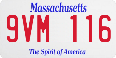 MA license plate 9VM116