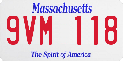 MA license plate 9VM118