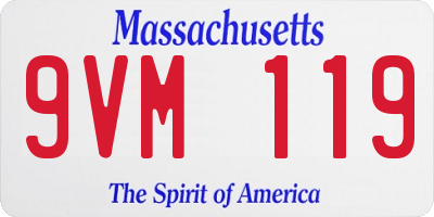 MA license plate 9VM119
