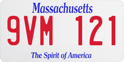 MA license plate 9VM121
