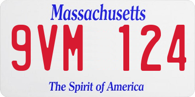 MA license plate 9VM124