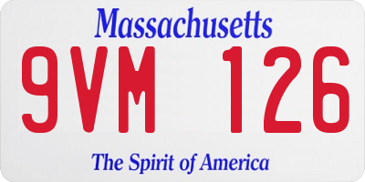 MA license plate 9VM126