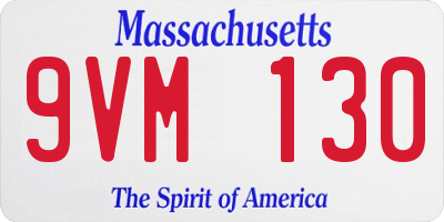 MA license plate 9VM130