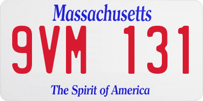 MA license plate 9VM131