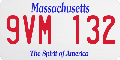 MA license plate 9VM132