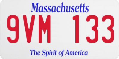 MA license plate 9VM133