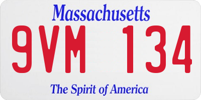 MA license plate 9VM134