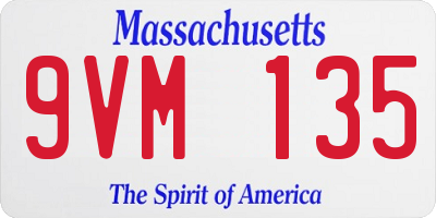 MA license plate 9VM135