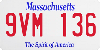 MA license plate 9VM136
