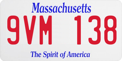 MA license plate 9VM138