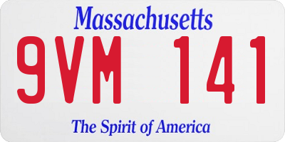 MA license plate 9VM141