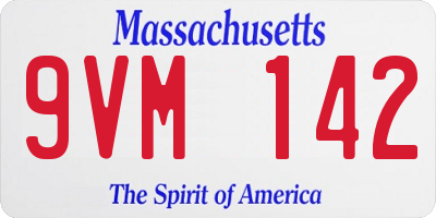 MA license plate 9VM142
