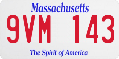 MA license plate 9VM143
