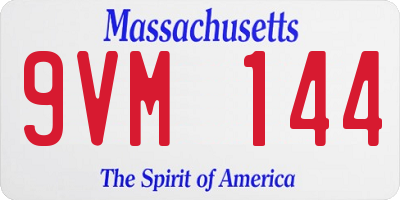 MA license plate 9VM144