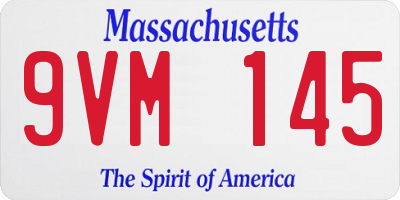 MA license plate 9VM145