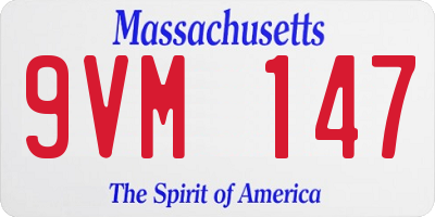 MA license plate 9VM147