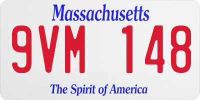 MA license plate 9VM148