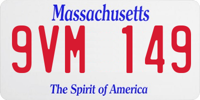 MA license plate 9VM149