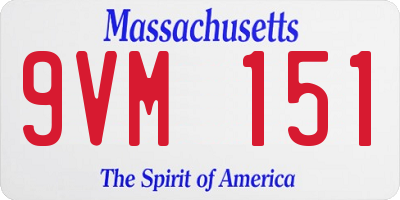 MA license plate 9VM151