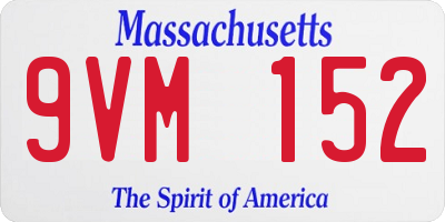 MA license plate 9VM152