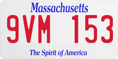 MA license plate 9VM153