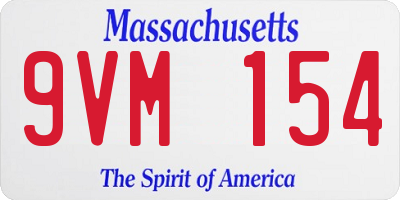 MA license plate 9VM154