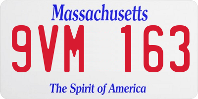 MA license plate 9VM163