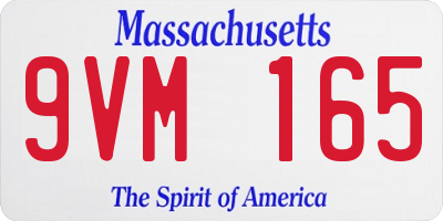 MA license plate 9VM165