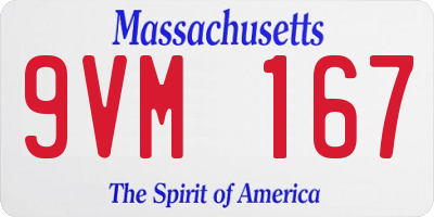 MA license plate 9VM167