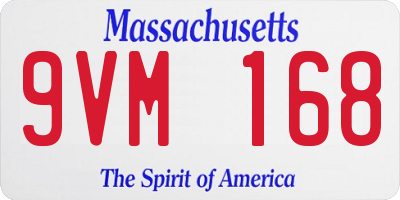 MA license plate 9VM168