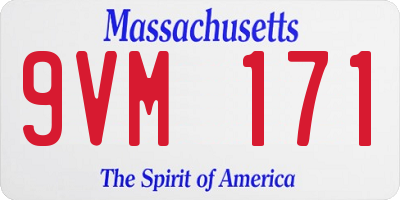 MA license plate 9VM171