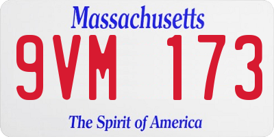 MA license plate 9VM173
