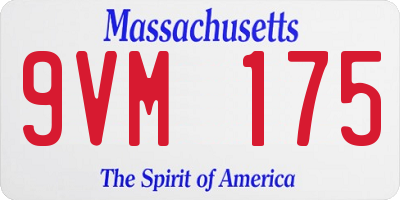 MA license plate 9VM175