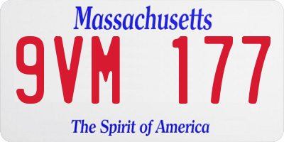 MA license plate 9VM177