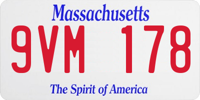 MA license plate 9VM178