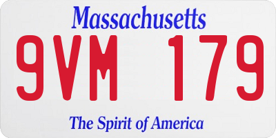 MA license plate 9VM179