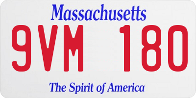 MA license plate 9VM180