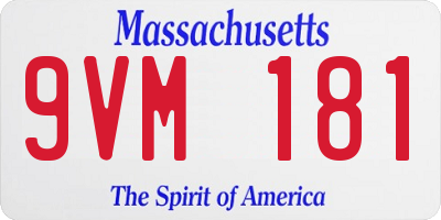 MA license plate 9VM181