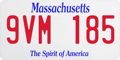 MA license plate 9VM185