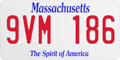 MA license plate 9VM186