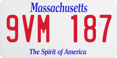 MA license plate 9VM187