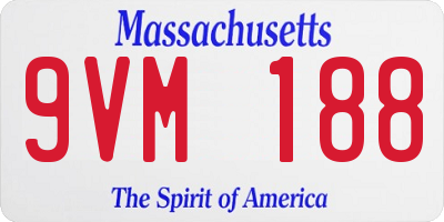 MA license plate 9VM188