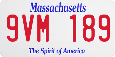 MA license plate 9VM189