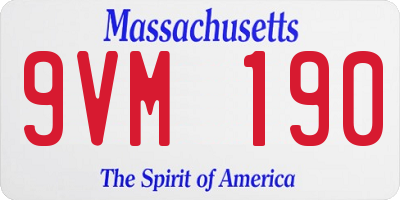 MA license plate 9VM190