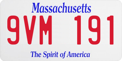 MA license plate 9VM191