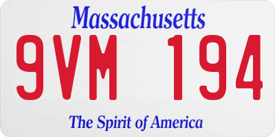 MA license plate 9VM194
