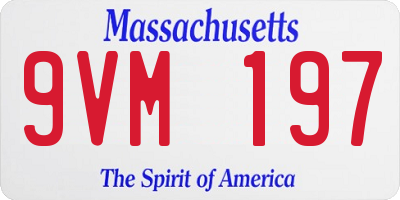 MA license plate 9VM197