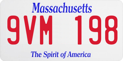MA license plate 9VM198
