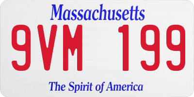 MA license plate 9VM199