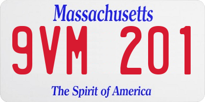 MA license plate 9VM201